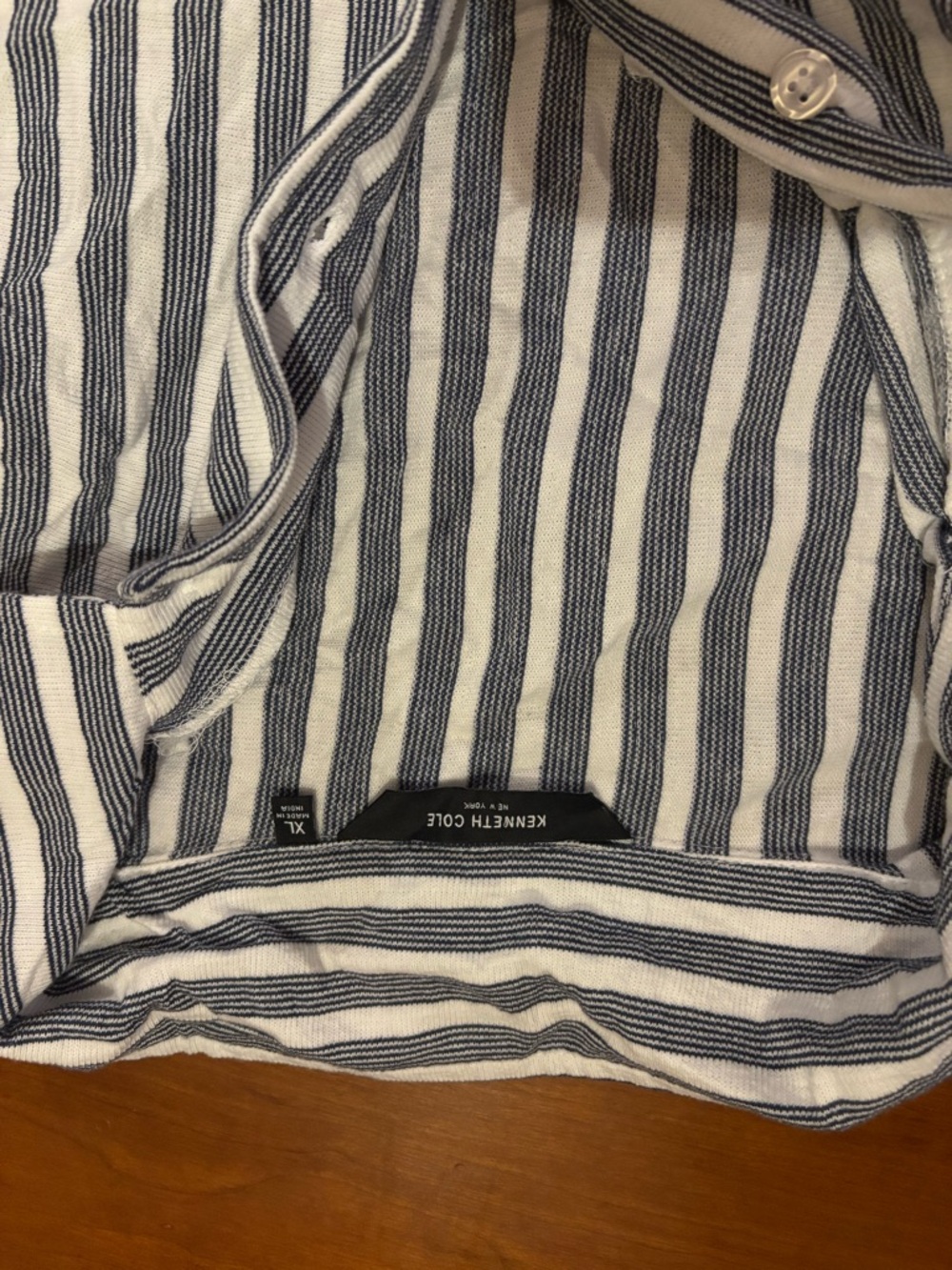 Kenneth Cole Blue and White Vertical Stripe Shirt